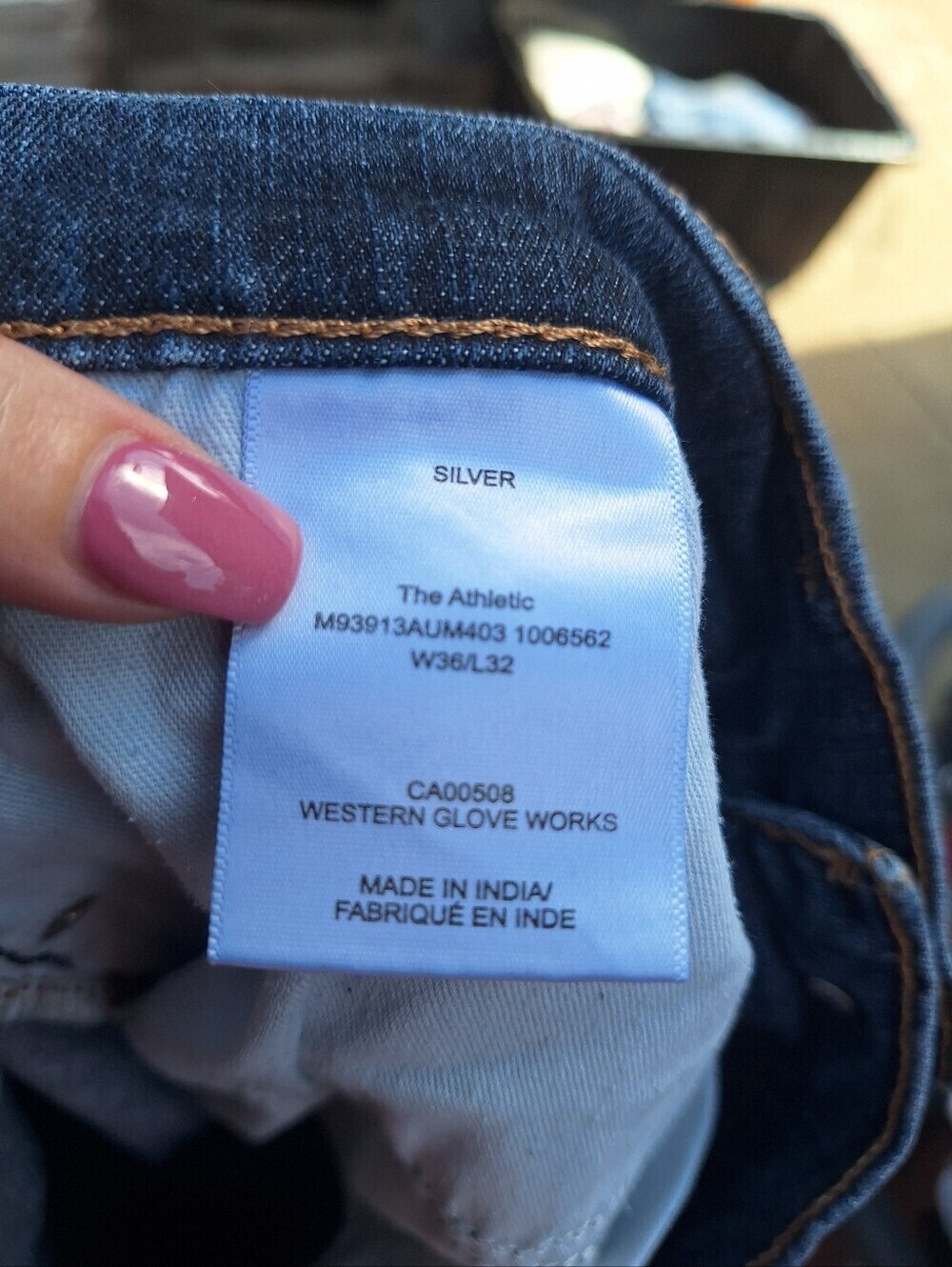 Silver Jeans The Athletic Slim Dark Blue Denim Pants Size 36 X 32 - Picture 5 of 6